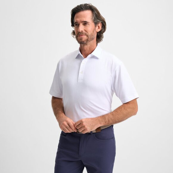 NWT Genteal Mens Size Large Red Solid Performance Polo Top NEW - Picture 2 of 4